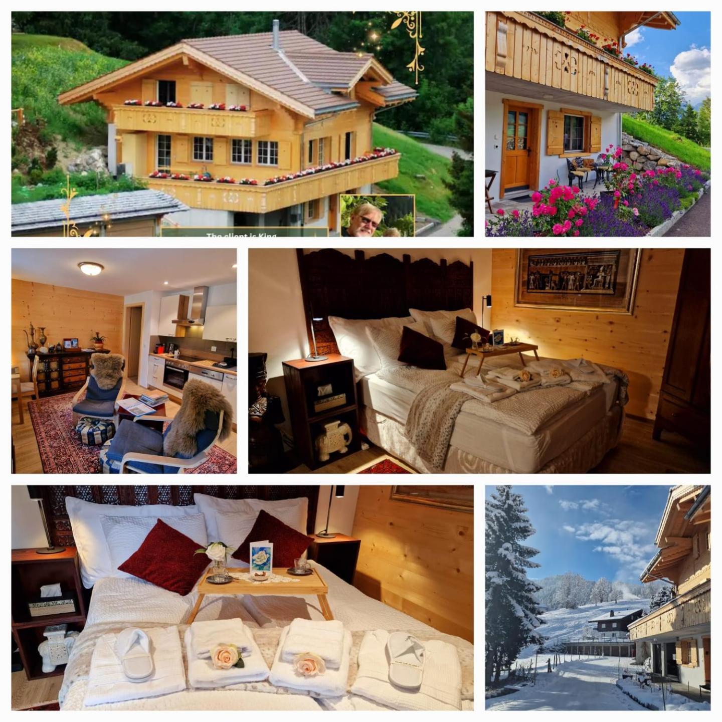 Large Deluxe Studio For 2 - Chalet Lovo Lenk Εξωτερικό φωτογραφία